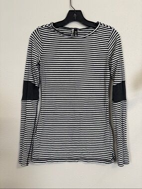 lululemon athletica Black & White Striped Long-Sleeve Top